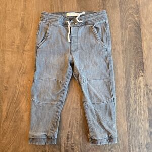 Zara Boys Gray Jean Jogger Pants with Drawstring Size 2/3 Toddler